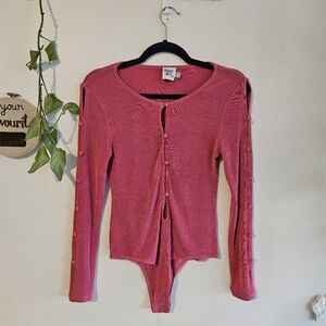 Princess Polly Pink Button-Up Bodysuit